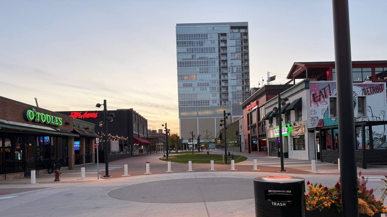The new plaza outside O'Toole's in downtown Royal Oak